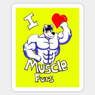 I Heart Muscle Furs Sticker